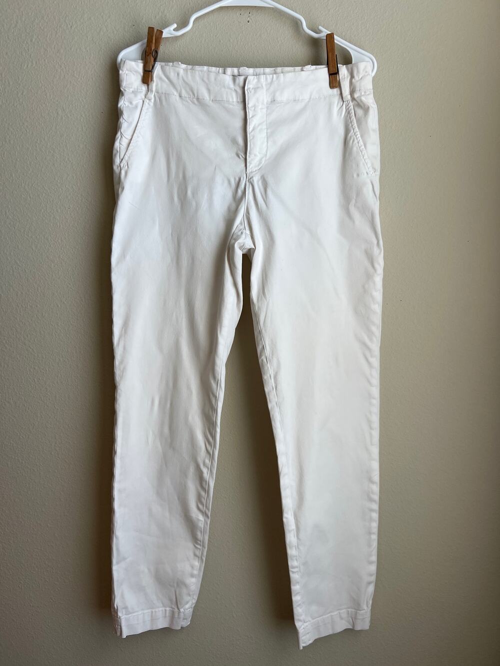 NYDJ Size 2 White Stretch Twill Slim Ankle Pants Chinos